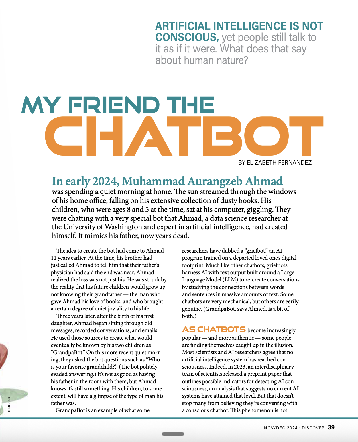 Discover Magazine  -  My Friend the Chatbot, page 39