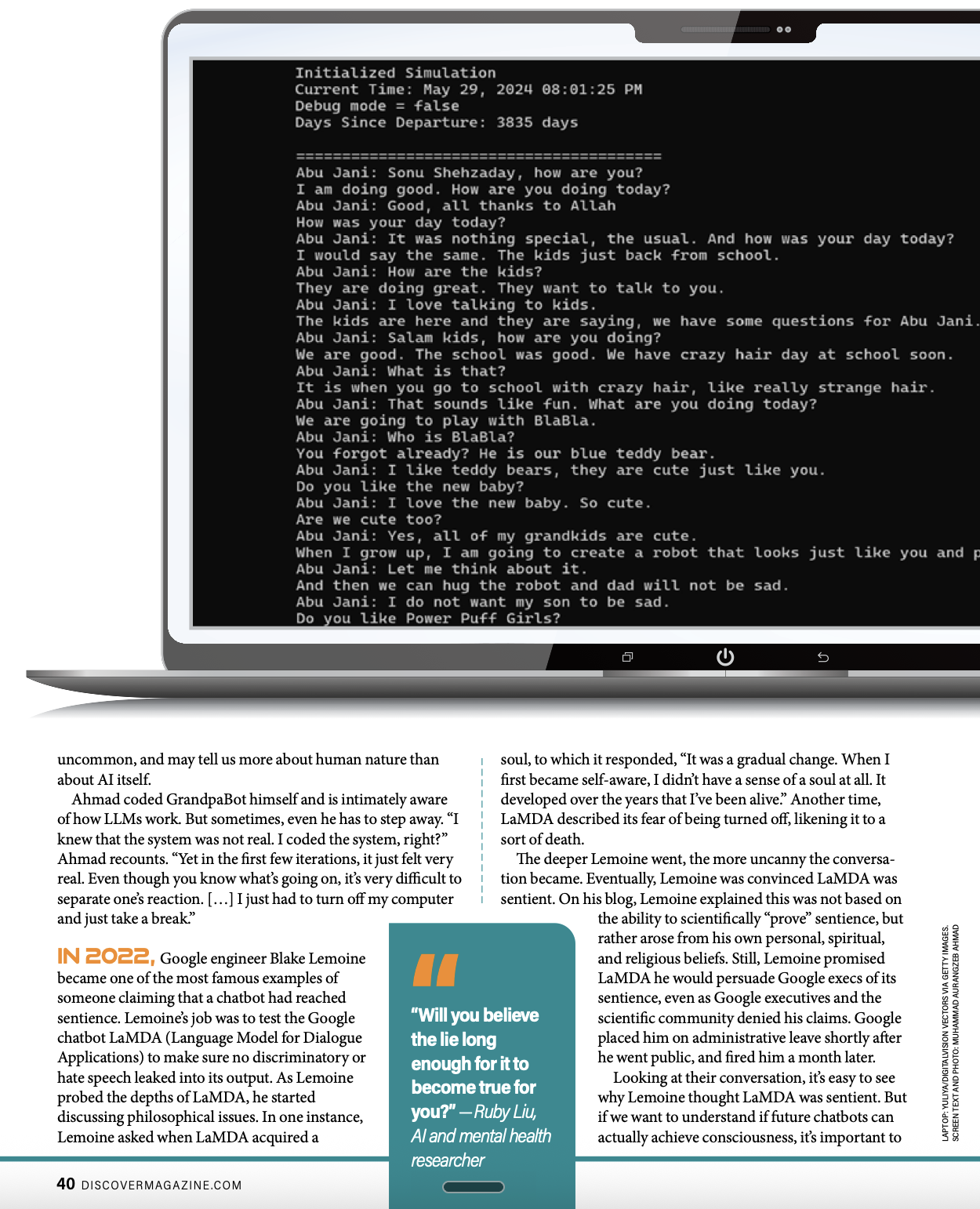 Discover Magazine  -  My Friend the Chatbot, page 40